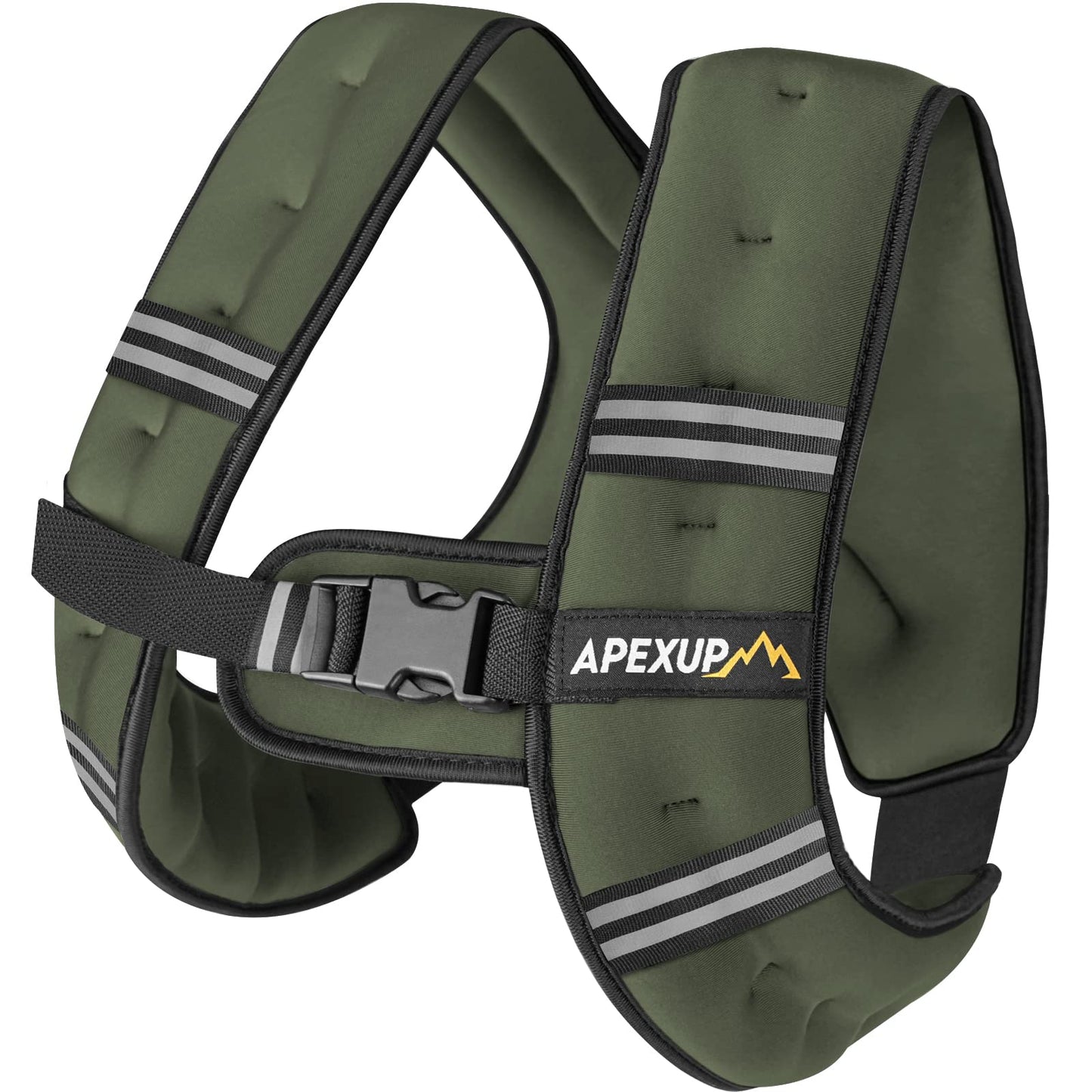 APEXUP Weighted Vest Men 10lbs Weights with Reflective Stripe Weighted vest for Women Workout Equipment for Strength Training Running (Green)
