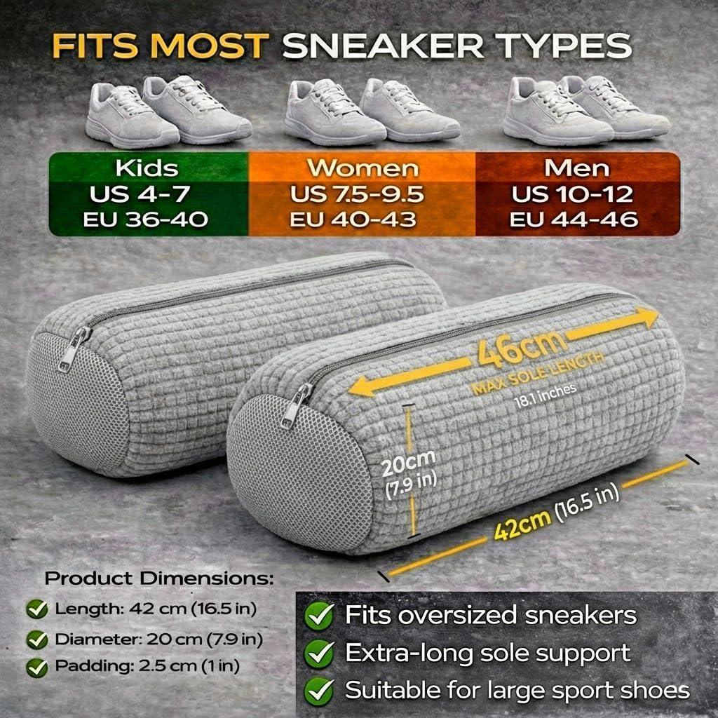 Shoe Washing Machine Bag 2 Pack for Washer Dryer Thick Padded Sneaker Laundry Bags with Mesh Panels Zipper Protective Shoe Washer Bag for Running & Gym Shoes
