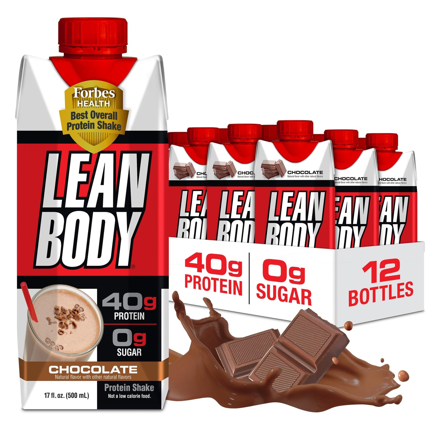 Lean Body Ready-to-Drink Chocolate Protein Shake 40g Protein Whey Blend 0 Sugar Gluten Free 22 Vitamins & Minerals LABRADA 17 Fl Oz (Pack of 12)