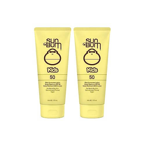Sun Bum Kids SPF 50 Clear Sunscreen Lotion Wet or Dry Application Hawaii 104 Act Compliant (Octinoxate & Oxybenzone Free) Broad Spectrum UVA/UVB Sunscreen 6 oz (Pack of 2)