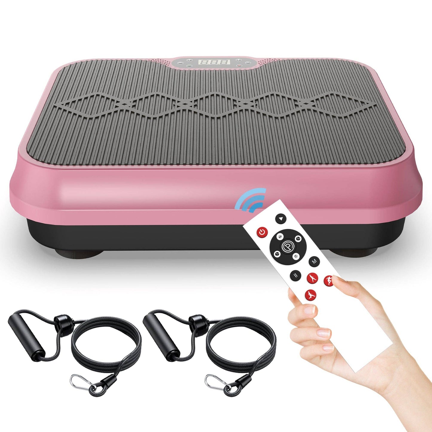 Vibration Plate Exercise Machine with Bands and Remote, Rose