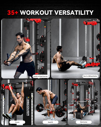 HARISON Squat Rack with Cable Crossover Machine For Home Gym
