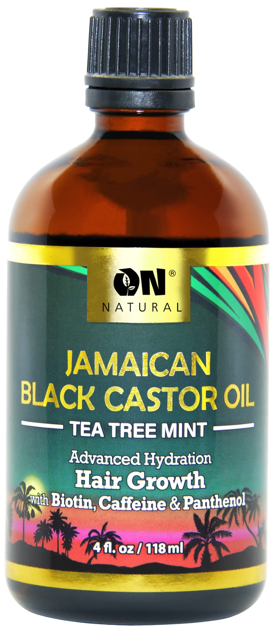 On Natural Jamaican Black Castor Oil [Tea Tree Mint] 4 oz