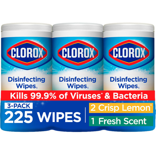 Clorox Disinfecting Wipes Value Pack Cleaning Wipes 75 Count Each Pack of 3 (Package May Vary)