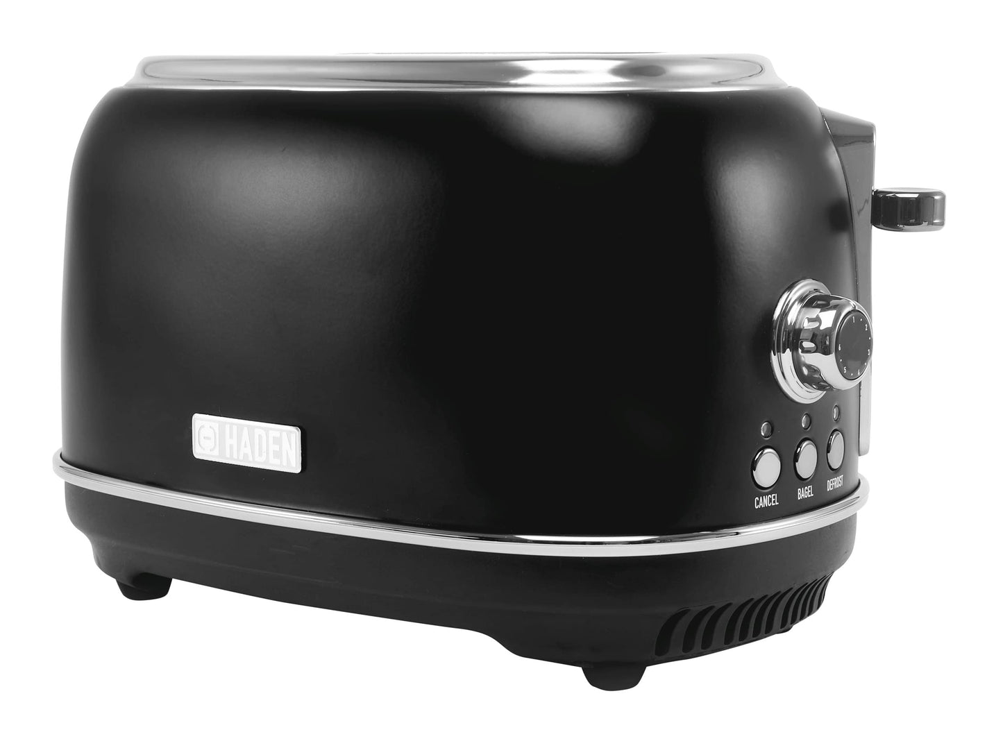 Haden Heritage 2 Slice Wide Slot Stainless Steel Toaster with Adjustable Browning Control & Non-Slip Feet Black & Chrome