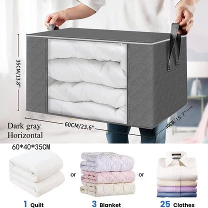 Horizontal Quilt Foldable Storage Bag-Non-Woven Storage Box