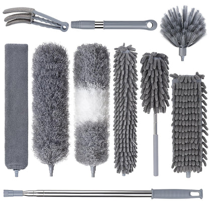 Dusters for Cleaning Feather Duster Set 10PCS Duster with Extension Pole Up to 100 - Extendable Bendable and Washable for Ceilings Chandeliers and Furniture