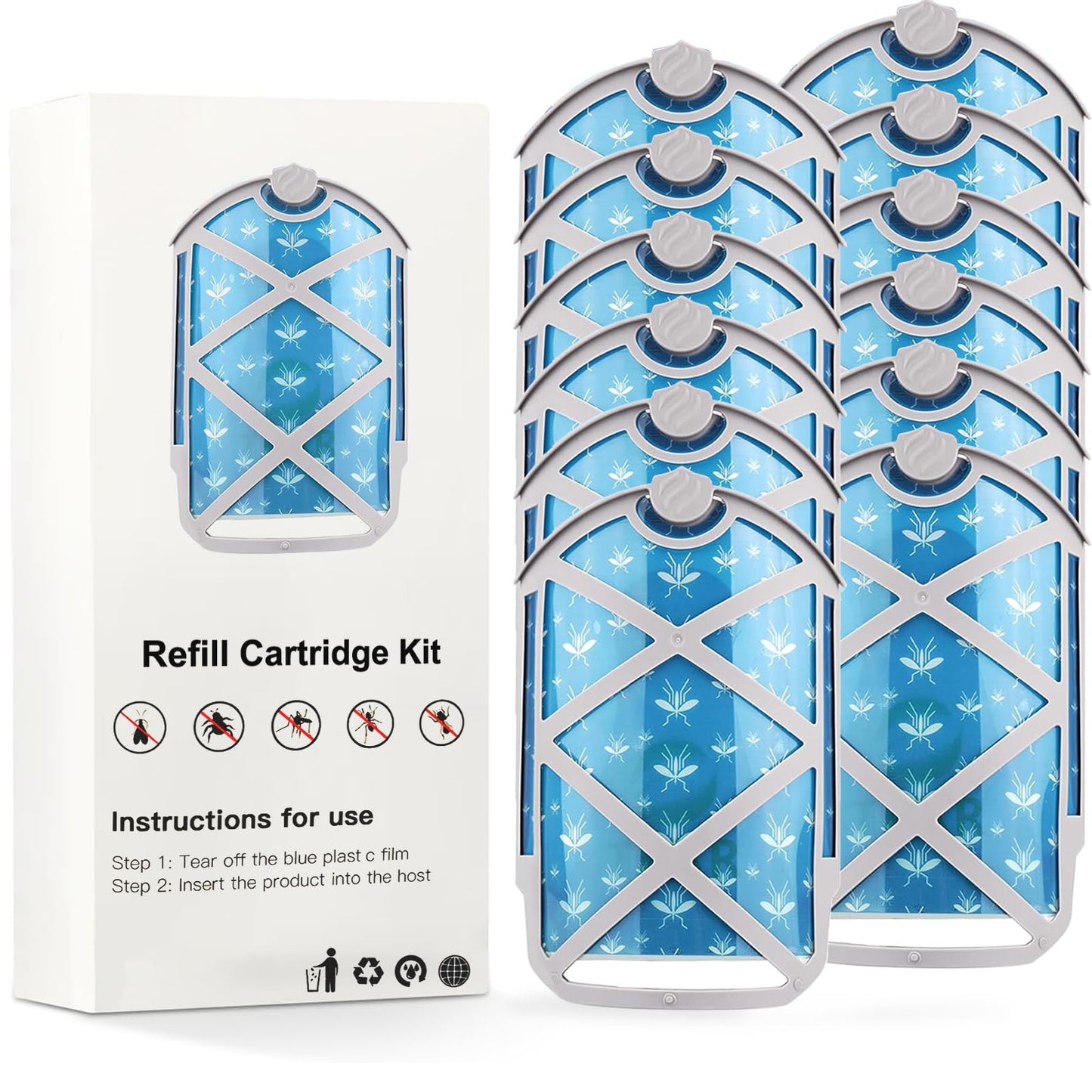 12 Pcs Refill Cartridges Replacement Compatible with ZEVO Plug-in Light M364 Refill Cartridge Kit 100% Fit