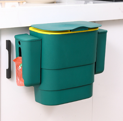 Retractable Wall-Mounted Trash Can with Lid