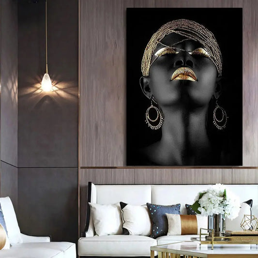 Black Art Canvas Painting Poster for Living Room Decor