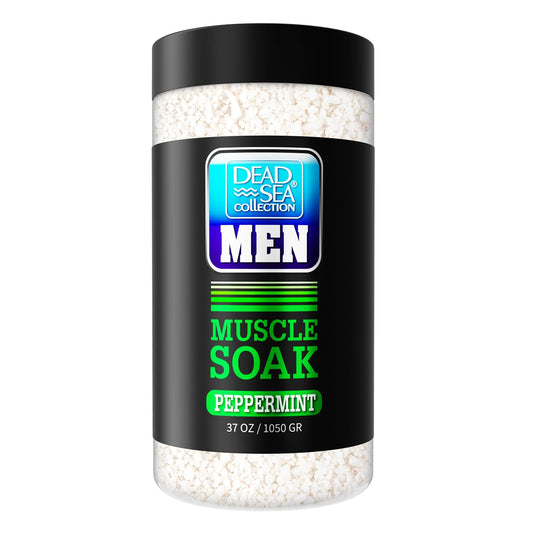 Dead Sea Collection Bath Salts for Men with Peppermint Oil - Muscle Recovery Bath Soak – Mens Pure Dead Sea Salt for Soothing and Relaxing – 37 Oz