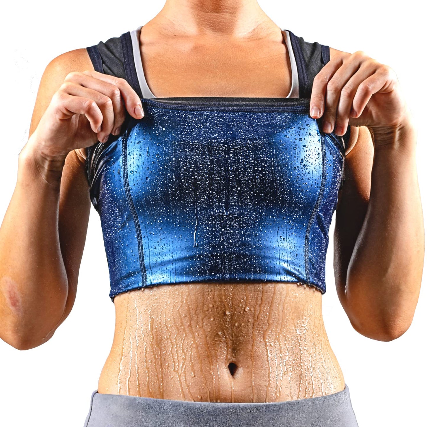Sweat Spark Sweat Vest for Women - Enhance Your Workouts and Boost Weight Loss Efforts with Increased Sweating and Compression Technology (L Black)