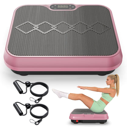 Vibration Plate Exercise Machine with Bands and Remote, Rose