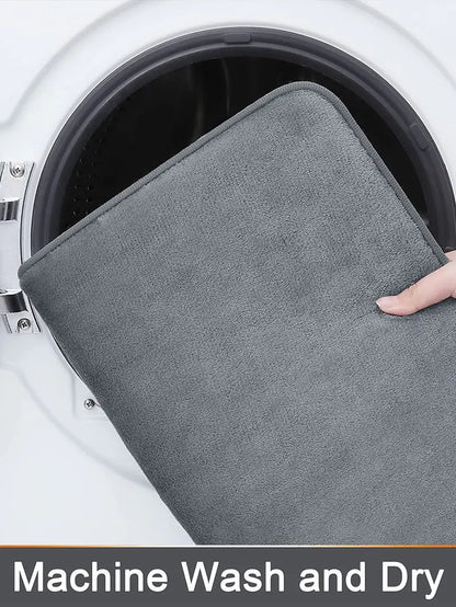 Solid Color Sponge Bath Mat