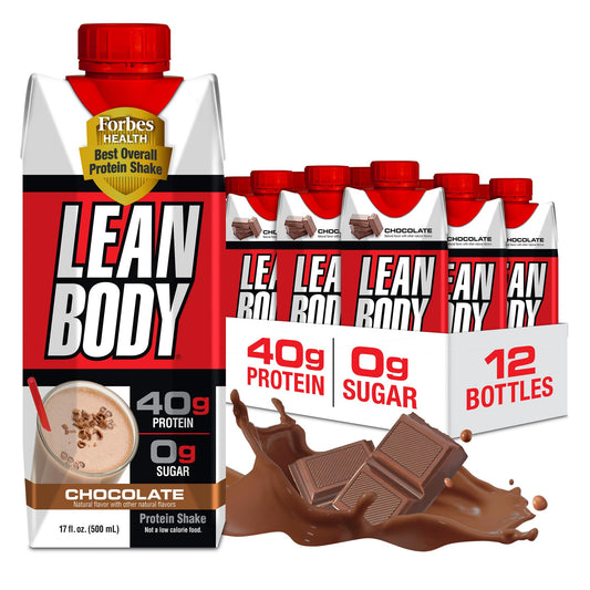 Lean Body Ready-to-Drink Chocolate Protein Shake 40g Protein Whey Blend 0 Sugar Gluten Free 22 Vitamins & Minerals LABRADA 17 Fl Oz (Pack of 12)