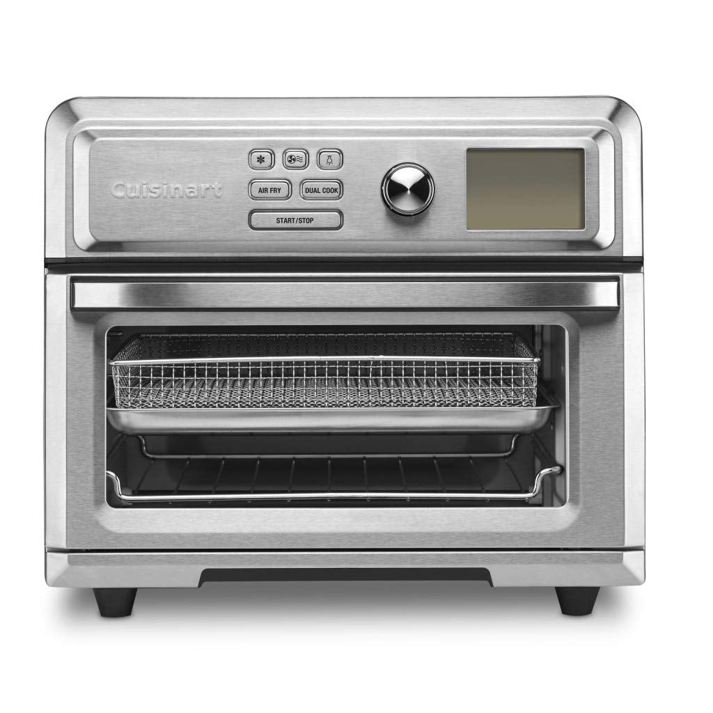 Cuisinart Air Fryer Toaster Oven Digital Display Digital 1800 Watt Adjustable Temperature and Controls Stainless Steel TOA-65Silver