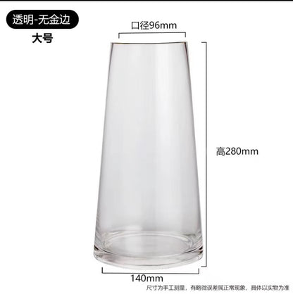 Luxury Gold Trim Glass Vase for Nordic Minimalist Decor