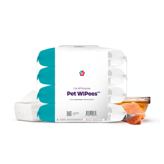 Pet Parents® Pet WiPees™ Cat All Purpose Cat Wipes Pet Wipes All Purpose Wipes for Cats & Cat Bath Wipes Cat Cleaning Wipes (100 Count (Pack of 4) Calming)