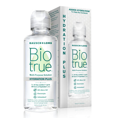 Biotrue Hydration Plus Contact Lens Solution Multi-Purpose Solution for Soft Contact Lenses 4 FL OZ