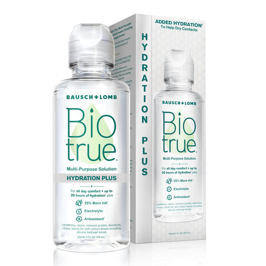 Biotrue Hydration Plus Contact Lens Solution Multi-Purpose Solution for Soft Contact Lenses 4 FL OZ