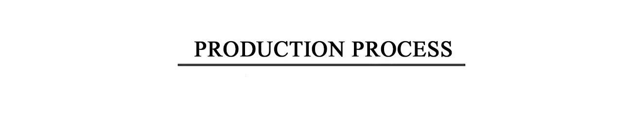 Text image showing the words 'PRODUCTION PROCESS' in bold on a plain background.