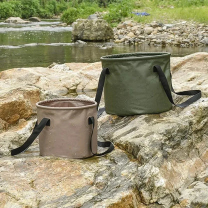 Portable Collapsible Outdoor Water Bucket, 10L/20L Foldable Portable Basin with Reinforced Handles for Camping Hiking Fishing