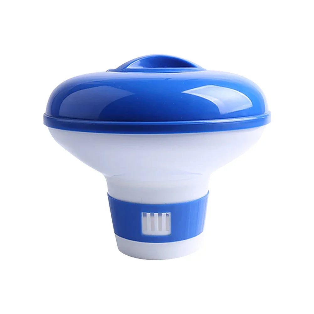 Solar Pool Floating Chlorine Dispenser Swimming Pool Chlorine Floater Bromine Tablets Dispenser with Colorful Light for Spa Tub