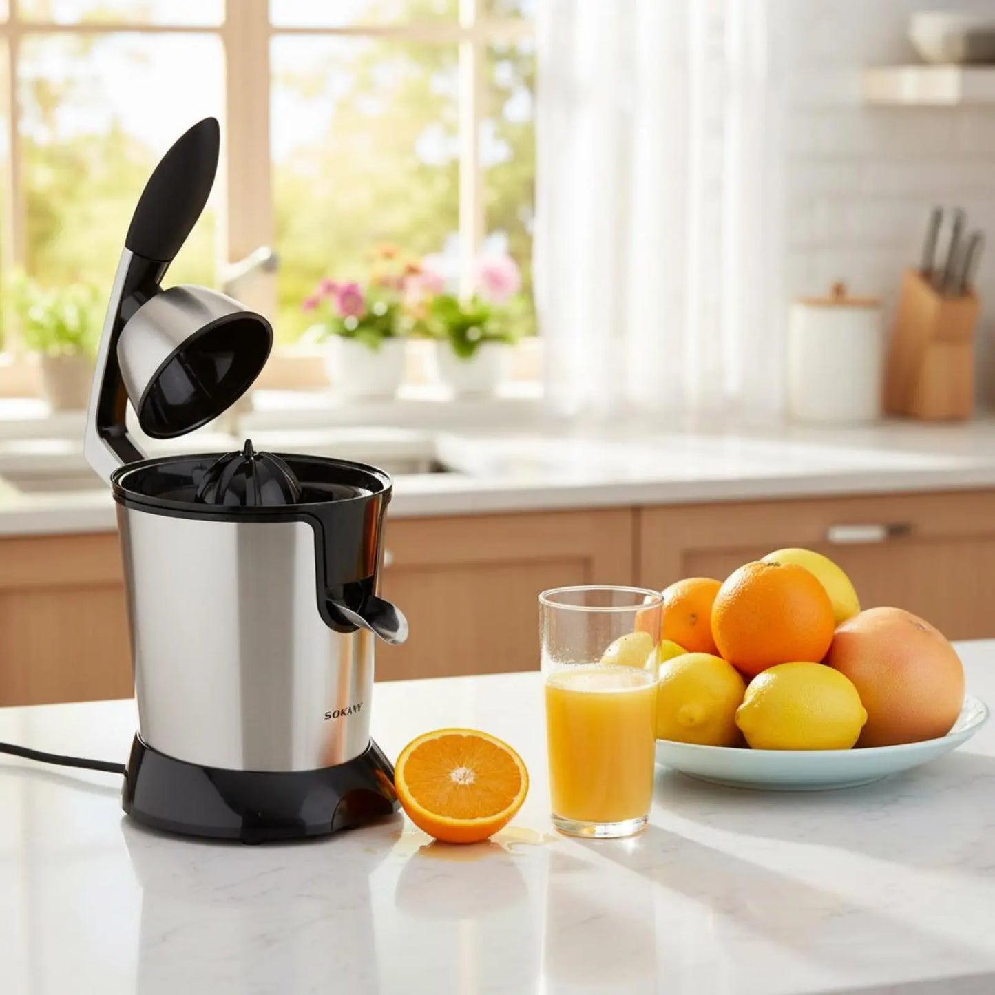 Electric Fruit Juicer Easy to Use Fruit Juicer Machine Lemon Press Extractor Comfortable Handle Kitchen Appliance