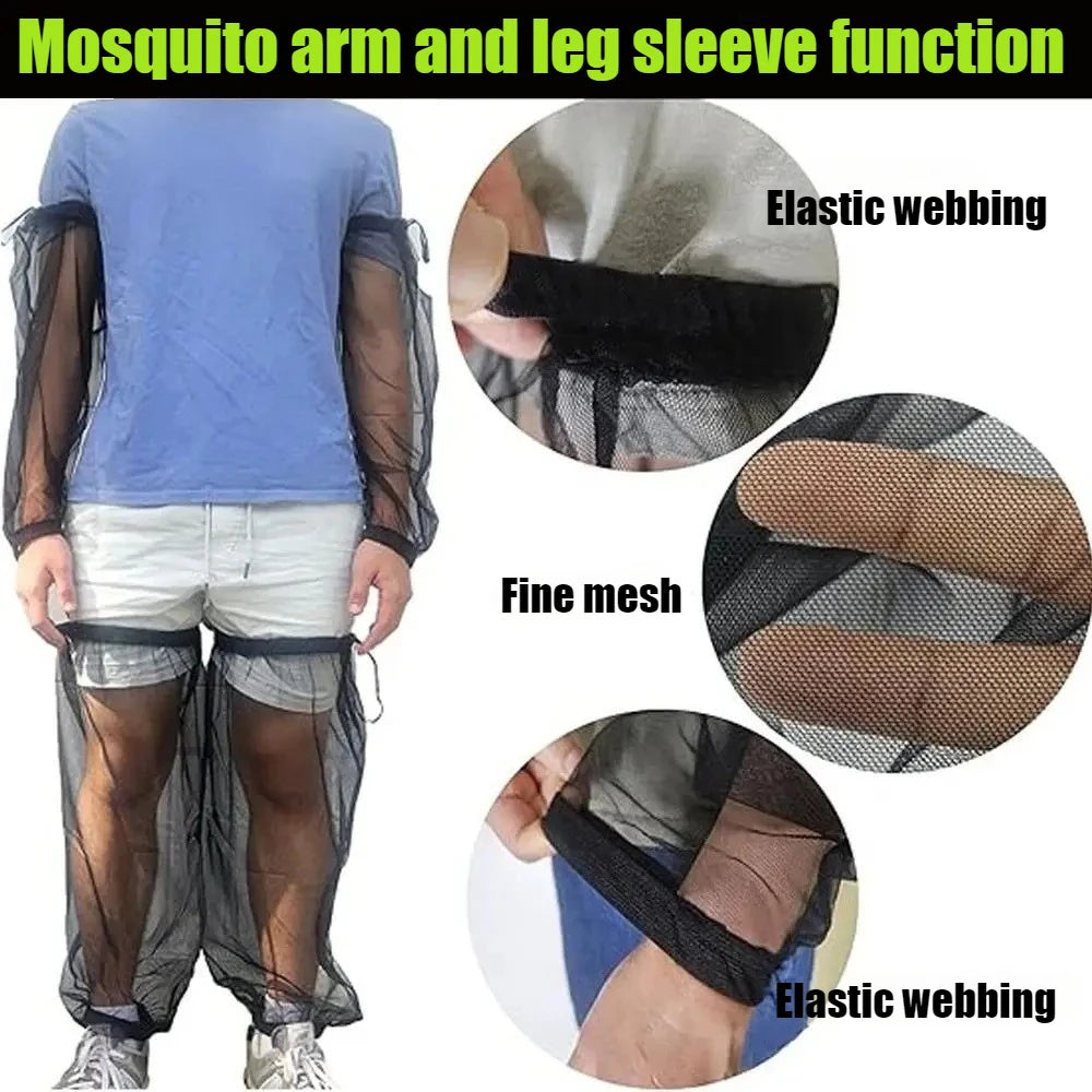 Mosquito Arm Sleeves Breathable Summer Mesh Lightweight Leg Mosquito Nets Anti-mosquito Outdoor Camping Hiking for Fishing
