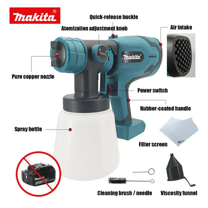 Makita 800ML Electric Spray Gun High Power Tools Paint Sprayer Auto Household Electric Spray Gun For Auto And Household Use