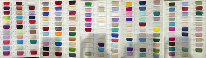 Color swatches for fabric options including various shades for customizing the OIMG green strapless mermaid prom gown.