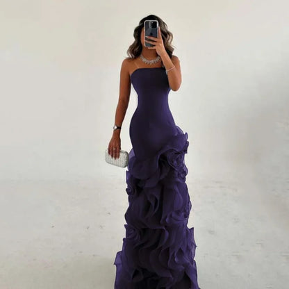 RFYR Asymmetrical Prom Gown Tiered Layers Party Dress for Women Mermaid Evening Dresses Formal Occasion Dresses Customized