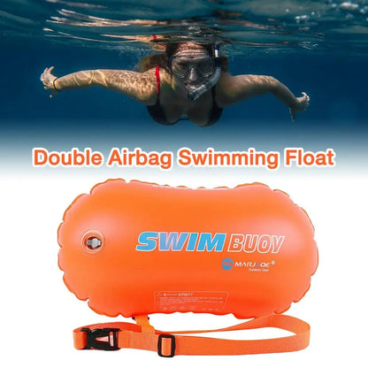 Swimming Buoy Open Water Double Airbog Safety Swim Buoy Tow Float For Open Water Swimmers & Triathletes Training Equipment