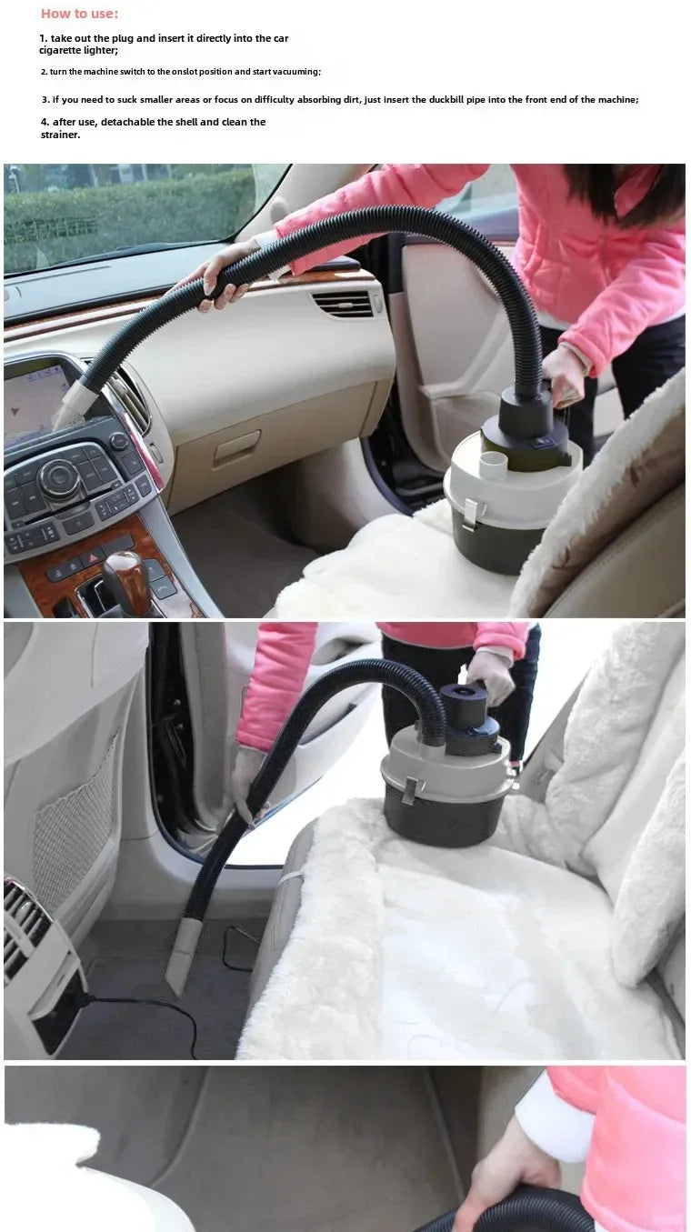 High Power Car Vacuum Cleaner Round Barrel Suction For Motorcycles Wet And Dry Strong Car Cleaner Accessories Motorcycle Equipme