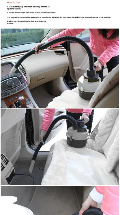 High Power Car Vacuum Cleaner Round Barrel Suction For Motorcycles Wet And Dry Strong Car Cleaner Accessories Motorcycle Equipme