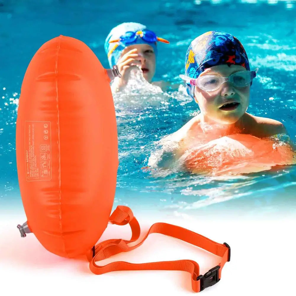 Swimming Buoy Open Water Double Airbog Safety Swim Buoy Tow Float For Open Water Swimmers & Triathletes Training Equipment