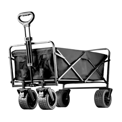 Big Tank Wheels Beach Wagon for Sand 500lbs Large Capacity Foldable Cart Garden Outdoor Picnic Collapse Shopping Trolleys Cart