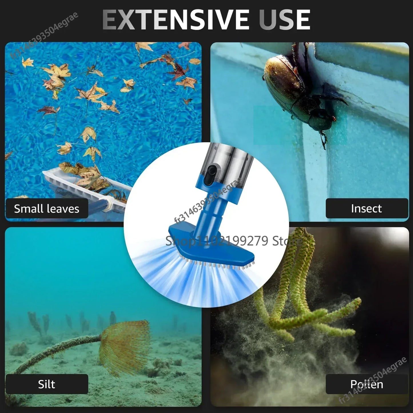 NEW Pool Cleaner Vacuum Rechargeable Pool Fish Tank Swimming Handheld Cordless Spas Hot Tubs Portable