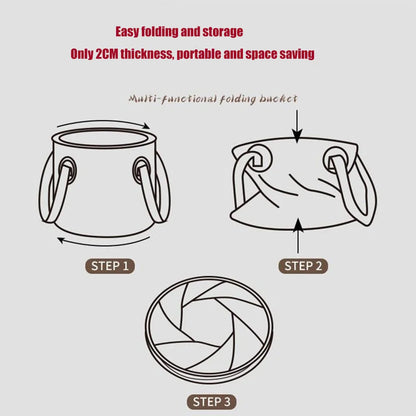 Portable Collapsible Outdoor Water Bucket, 10L/20L Foldable Portable Basin with Reinforced Handles for Camping Hiking Fishing