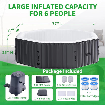 4-6 Person Polygon Inflatable Hot Tub，Customized