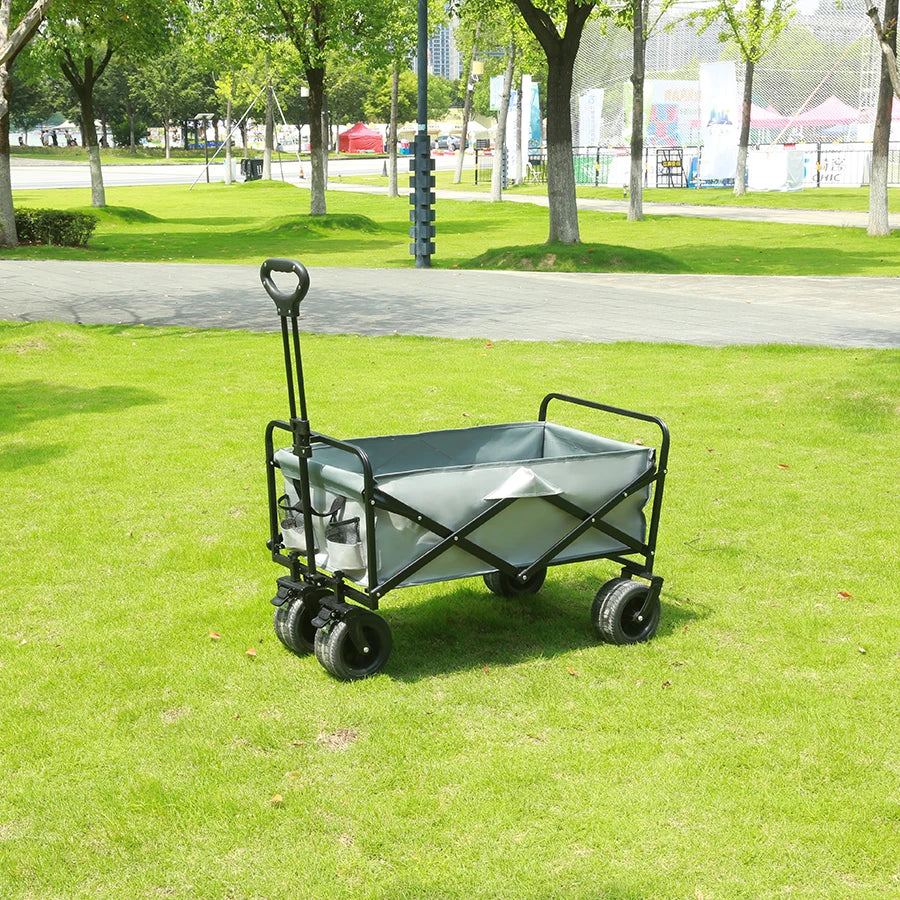 Big Tank Wheels Beach Wagon for Sand 500lbs Large Capacity Foldable Cart Garden Outdoor Picnic Collapse Shopping Trolleys Cart