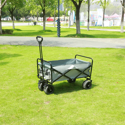 Big Tank Wheels Beach Wagon for Sand 500lbs Large Capacity Foldable Cart Garden Outdoor Picnic Collapse Shopping Trolleys Cart