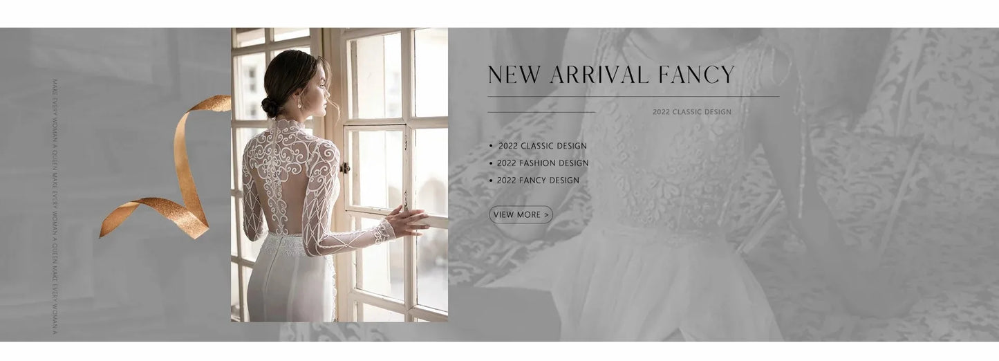 New arrival fancy dress showcasing intricate lace details and elegant design, featuring a model standing by a window.