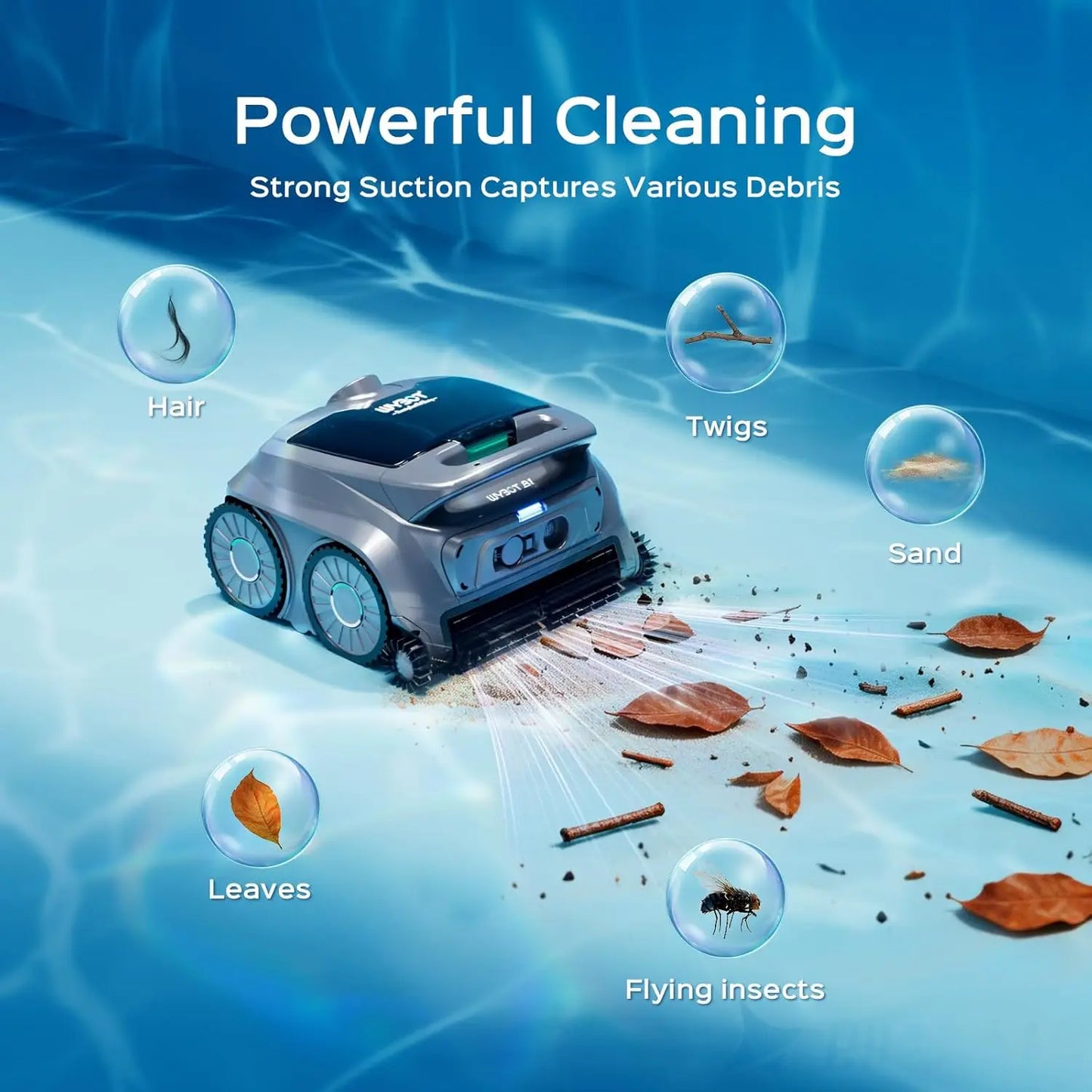 2026 New B1 Robotic Pool Cleaner Floor and Wall Cleaning 120min Runtime Cordless Pool Vacuum for Inground Above Ground Pools