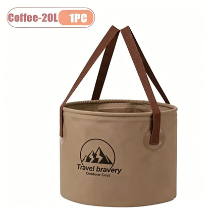 Portable Collapsible Outdoor Water Bucket, 10L/20L Foldable Portable Basin with Reinforced Handles for Camping Hiking Fishing