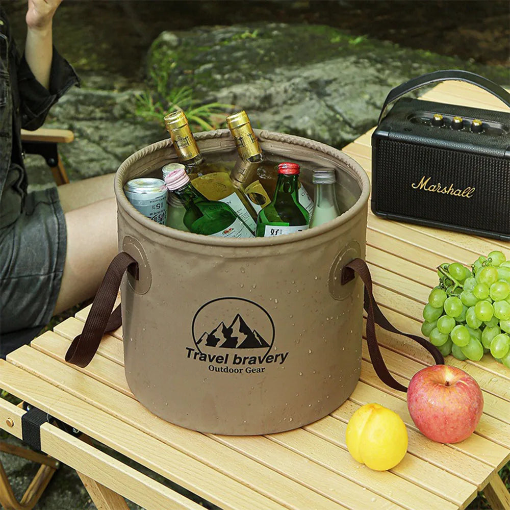 Portable Collapsible Outdoor Water Bucket, 10L/20L Foldable Portable Basin with Reinforced Handles for Camping Hiking Fishing