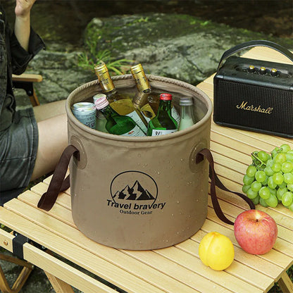 Portable Collapsible Outdoor Water Bucket, 10L/20L Foldable Portable Basin with Reinforced Handles for Camping Hiking Fishing