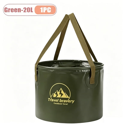 Portable Collapsible Outdoor Water Bucket, 10L/20L Foldable Portable Basin with Reinforced Handles for Camping Hiking Fishing
