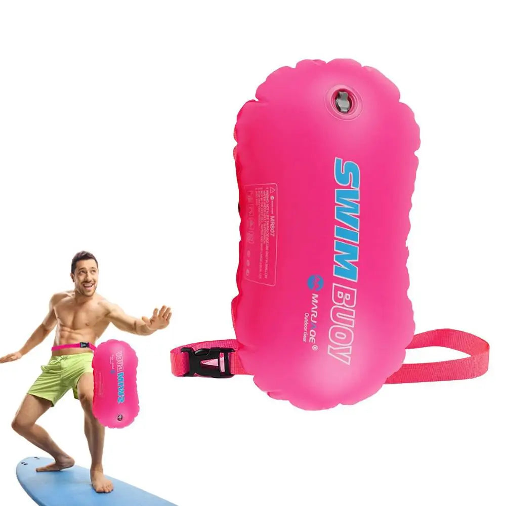 Swimming Buoy Open Water Double Airbog Safety Swim Buoy Tow Float For Open Water Swimmers & Triathletes Training Equipment