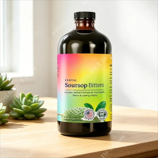 Soursop Bitters Drops Liquid Organic Herbal with Black Seed Moringa Supports Digestive Wellness Immune 473ml
